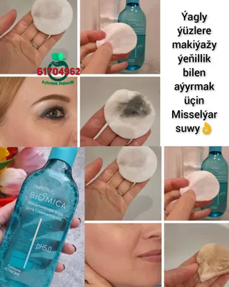 Ýagly ýuzlere makiýažy ýeňillik bilen aýyrmak üçin misselýar suwy Biomica Faberlik by Aýbölek Faberlic Turkmenistan Aşgabat make-up