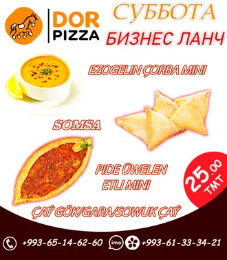 Pizza-lar iň amatly bahadan Dor Pizza