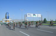 Mass bike ride in honor of World Bicycle Day in Ashgabat