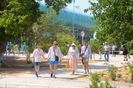 Participants of the festival in Avaza rode on a yacht in the Caspian Sea