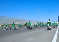 Mass bike ride in honor of World Bicycle Day in Ashgabat