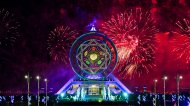 Photo report: Fireworks on the square in front of the Alem Cultural and Entertainment Center in Ashgabat