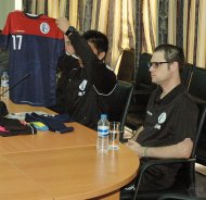 Türkmenistan we Guam milli ýygyndylarynyň oýundan öňki press konferensiýadan fotoreportaž