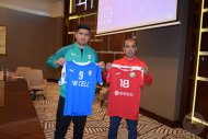 Meeting of representatives of FC Altyn Asyr and FC Istiklol before of the 2019 AFC Cup match 