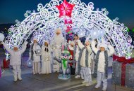 Lights of the Main New Year tree lit up in Ashgabat