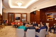 Meeting of representatives of FC Altyn Asyr and FC Istiklol before of the 2019 AFC Cup match 