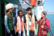 Participants of the festival in Avaza rode on a yacht in the Caspian Sea