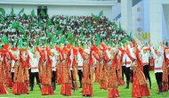 Türkmenistanyň Garaşsyzlygynyň 24 ýyllygynyň şanyna “Aşgabat” stadionyndaky baýramçylyk dabaralaryndan fotoreportaž