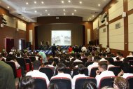 Photo report: a teleconference between Ashgabat and Astrakhan took place In the Turkmen-Russian school named after A. S. Pushkin