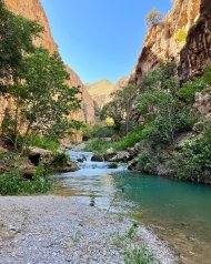 Mountain river Sekizyap in Turkmenistan