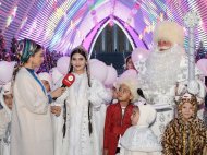 Lights of the Main New Year tree lit up in Ashgabat