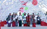 Lights of the Main New Year tree lit up in Ashgabat