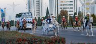 Lights of the Main New Year tree lit up in Ashgabat