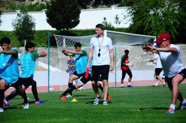 The first training of the Turkmenistan national football team under the leadership of Ante Miše