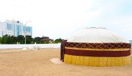 Photor eport: Turkmen traditional yurt on the beach established in Avaza 