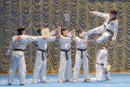 Fotoreportaž: Koreý hepdeliginiň dowanynda görkezilen Koreýaly taekwondoçylaryň görkezme çykyşlary