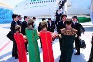 Photo report: Meeting of the Turkmen Airlines Boeing 777-200LR aircraft from the flight from Tokyo