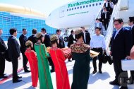 Photo report: Meeting of the Turkmen Airlines Boeing 777-200LR aircraft from the flight from Tokyo