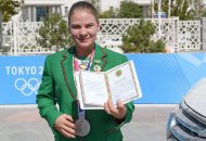 Photoreport from the Ceremony of presenting government awards to the silver medalist of the Tokyo Olympics Polina Guryeva and her coaches