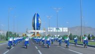 Mass bike ride in honor of World Bicycle Day in Ashgabat