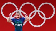 Fotoreportaž: Türkmenistanly agyr atletikaçy Polina Gurýewa Tokiodaky Olimpiadada kümüş medalyny gazandy