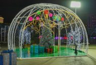 Lights of the Main New Year tree lit up in Ashgabat