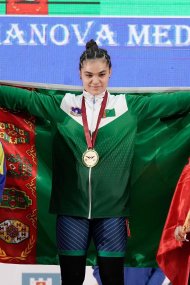 Weightlifter Medine Amanova won three gold medals at the 2023 Youth World Weightlifting Championships in Albania