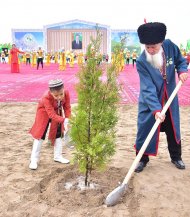 Фоторепортаж: Президент Туркменистана дал старт новому этапу реализации озеленительной программы 