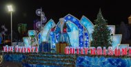 Lights of the Main New Year tree lit up in Ashgabat