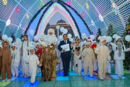 Lights of the Main New Year tree lit up in Ashgabat