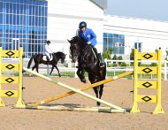 Fotoreportaž: Aşgabat atçylyk sport toplumynyň açyk manežinde bedewleriň päsgelçiliklerden böküp geçmek boýunça bäsleşigi geçirildi.