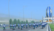 Mass bike ride in honor of World Bicycle Day in Ashgabat