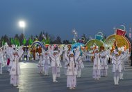 Lights of the Main New Year tree lit up in Ashgabat