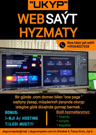 1 günde web saýt ýasamak hyzmaty 