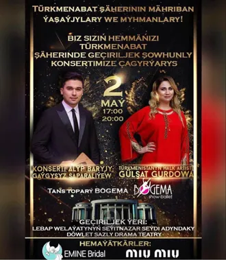 2-nji maýda Türkmenabatda konsert geçiriler