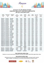 Ramadan calendar of suhoor time and iftar time (for Dashoguz Region)