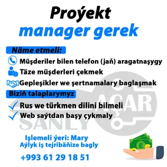 proyekt manager gerek - 