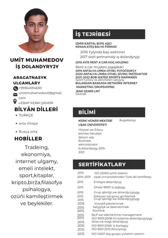 İş gözleyän - Менеджер